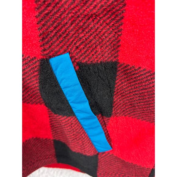 Bonobos Buffalo Plaid Snap Fleece Pullover Red Black Check Men’s Size M - Picture 4 of 8